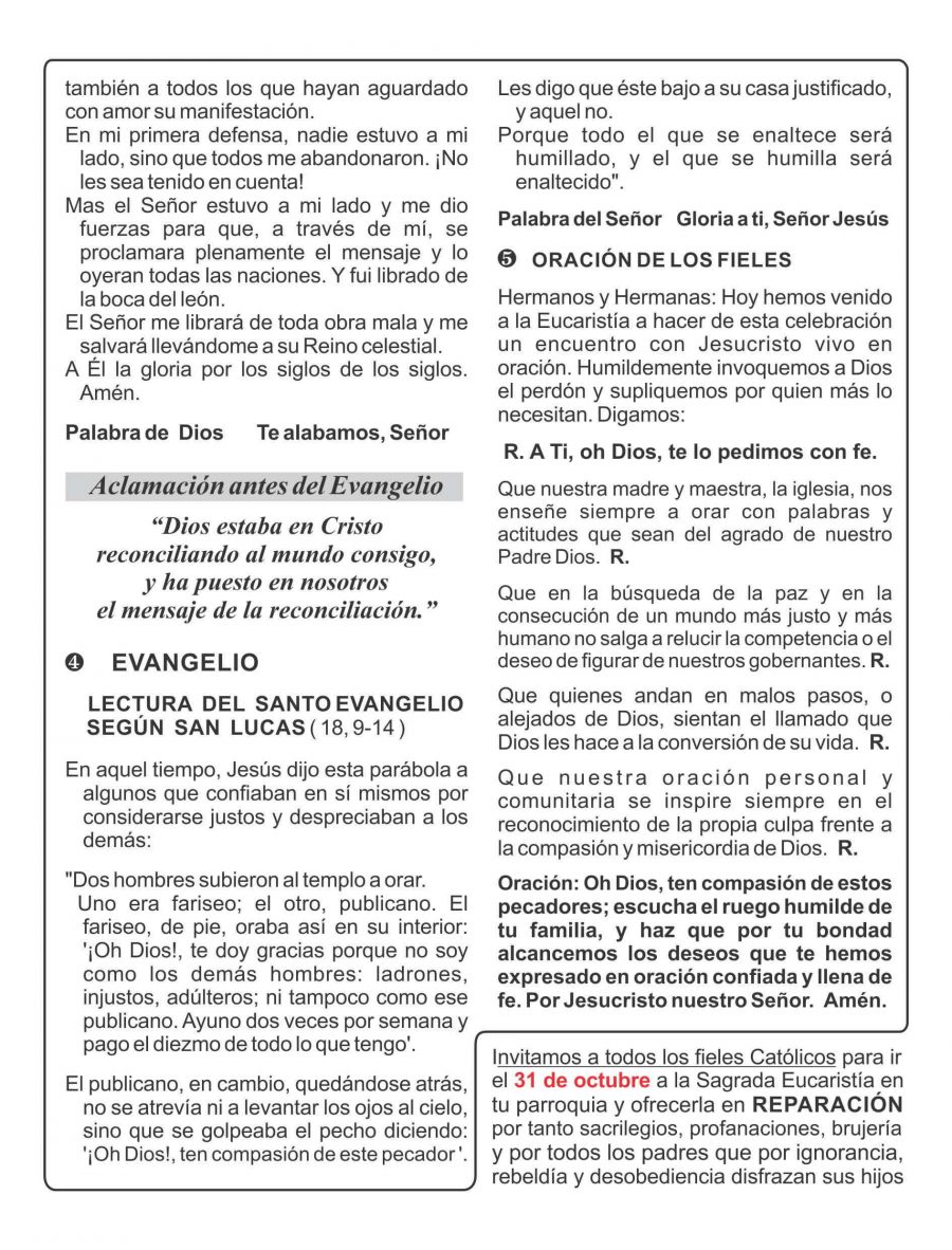 23 de octubre de 2022 – HOJITA DOMINICAL